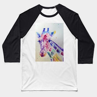 Giraffe Watercolour Painting Baseball T-Shirt